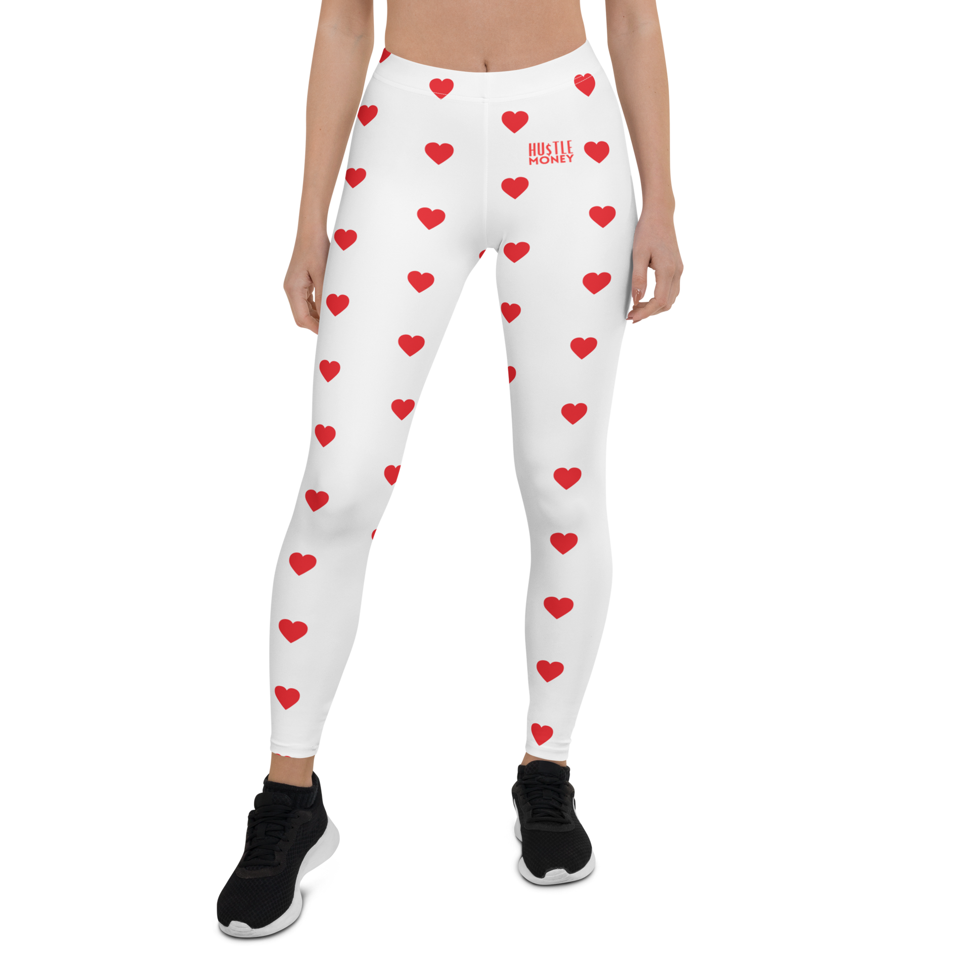 HM Heart Leggings RED WHT HU TLE MONEY APPAREL