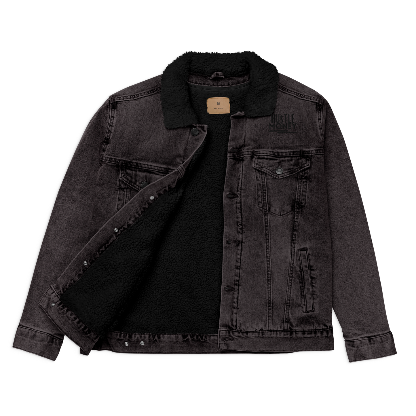 Unisex HM black denim sherpa jacket