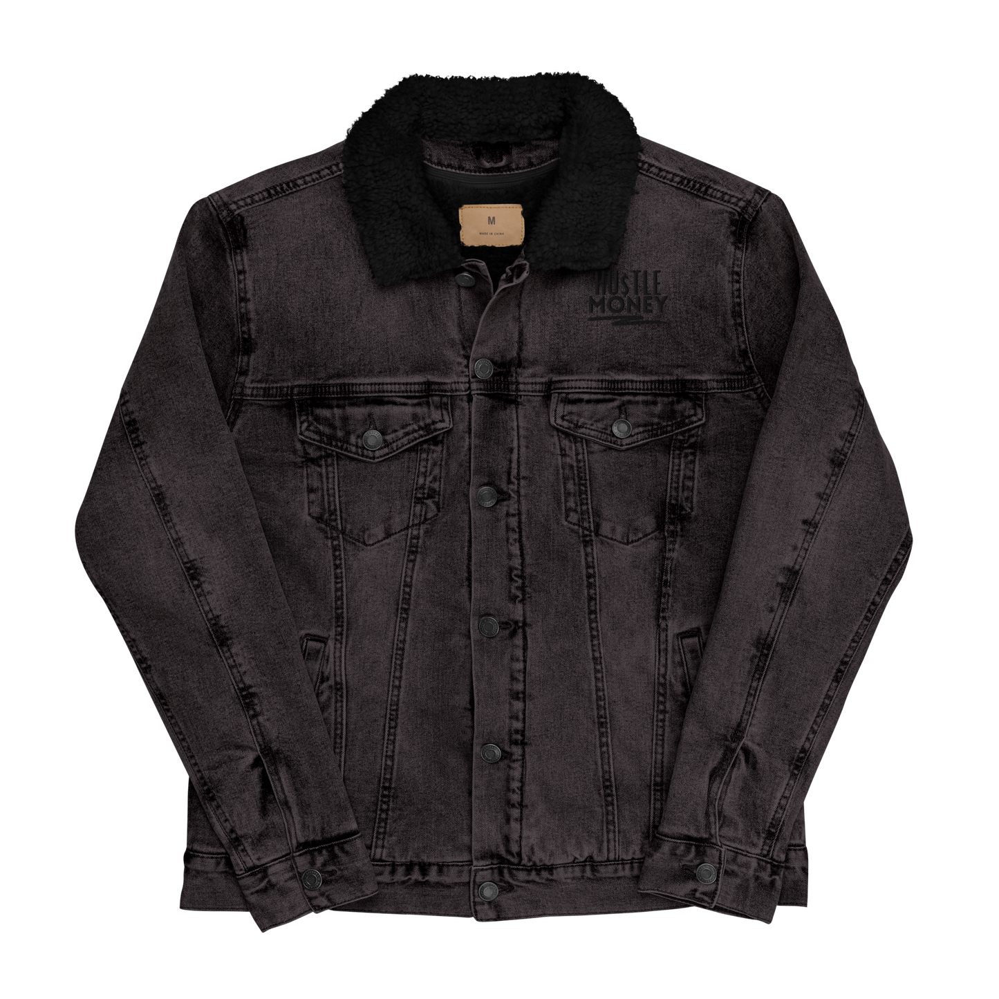 Unisex HM black denim sherpa jacket